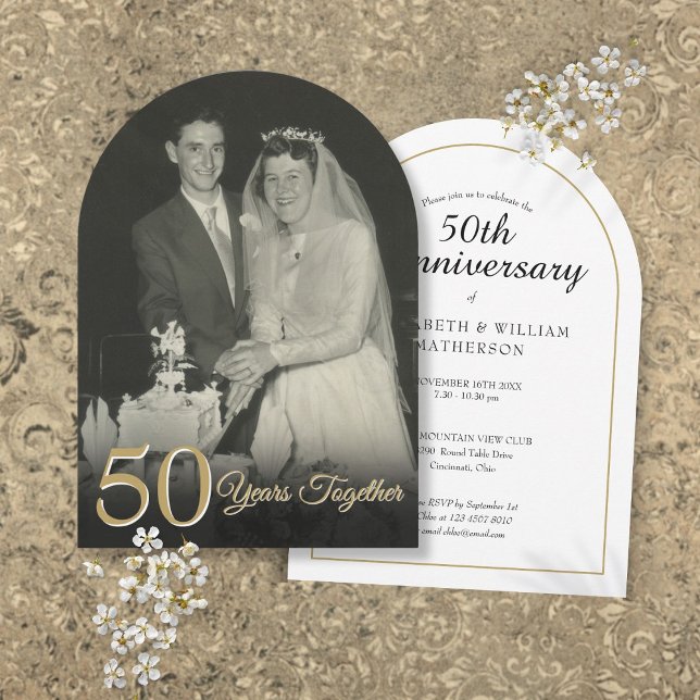 Any Year Together Wedding Anniversary Photo Arch Invitation (Any Year Together Wedding Anniversary Photo Arch Invitation)