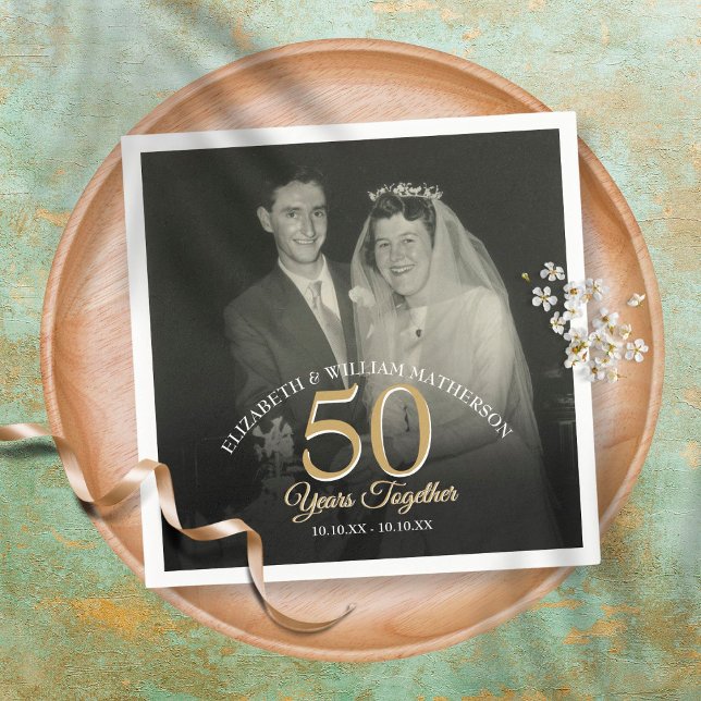 Any Year Together Wedding Anniversary Photo Napkin (Creator Uploaded)