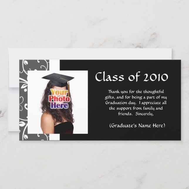 Any Year~ Vines Graduation Thank You/Announcement Thank You Card (Front)