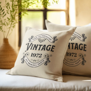 Any Year Vintage Birthday Cushion