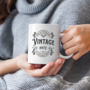 Any Year Vintage Birthday Two-Tone Coffee Mug