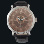 Any Year Vintage Copper Look Wedding Anniversary Watch<br><div class="desc">Customise this beautiful vintage copper look anniversary gift. Personalise it to make it the perfect gift for an anniversary. Designed to look like copper. Artwork by Amelia Carrie</div>