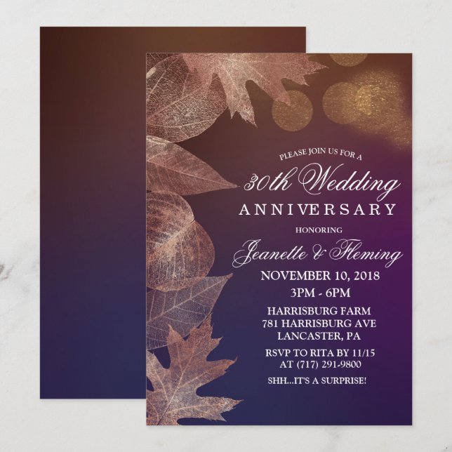 ANY YEAR - Wedding Anniversary Invitation (Front/Back)