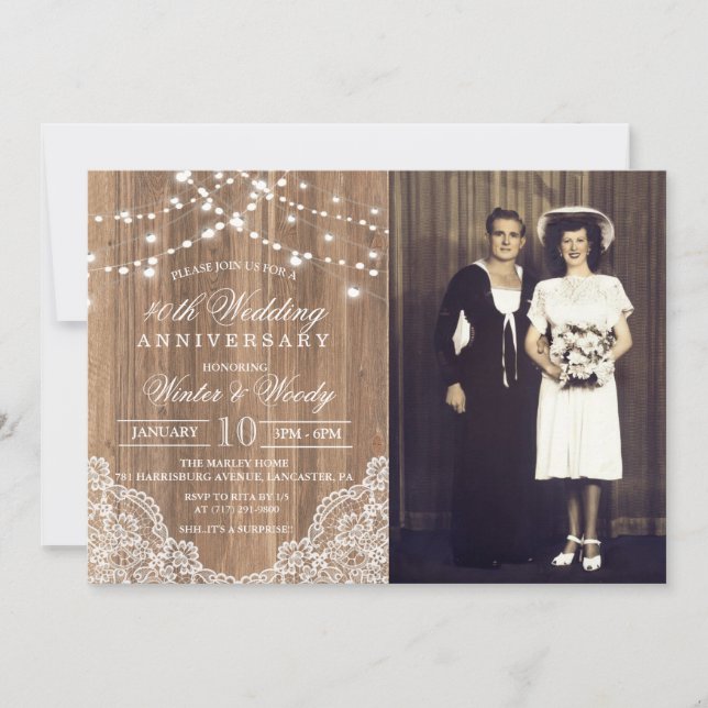 ANY YEAR - Wedding Anniversary Photo Invitation (Front)