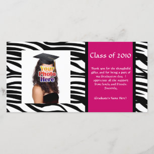Any Year~ Zebra Graduation Thank You/Announcement You Card