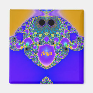 ANYA ~ Abstract Pattern ~ Blue Purple Yellow ~  Magnet