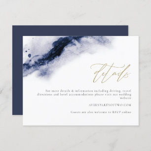 ANYA   Bohemian Navy Blue Watercolor Details Card