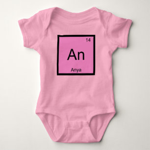 Anya Name Chemistry Element Periodic Table Baby Bodysuit