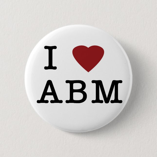 Anyone But Me - I heart ABM button (Front)