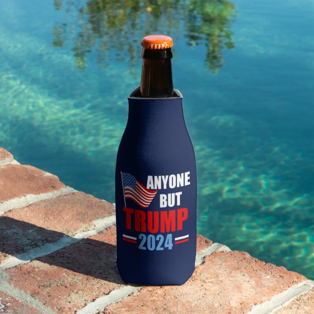 Anyone But Trump 2024 Funny Political Blue Bottle Cooler (In Situ Pool)