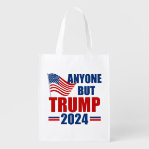 Anyone But Trump 2024 Funny Political Reusable Grocery Bag