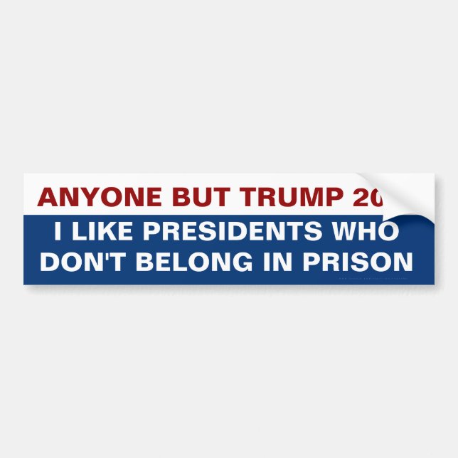 Anyone But Trump for President 2024 Prison Quote Bumper Sticker (Front)
