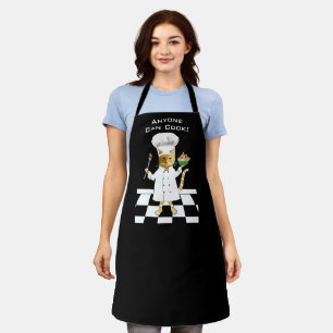 Anyone Can Cook! Black Kitty Apron (Medium)
