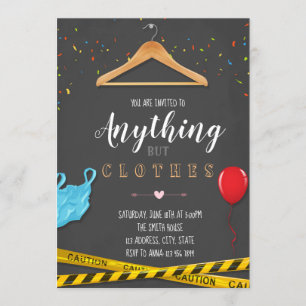 Anything but clothes party invitation
