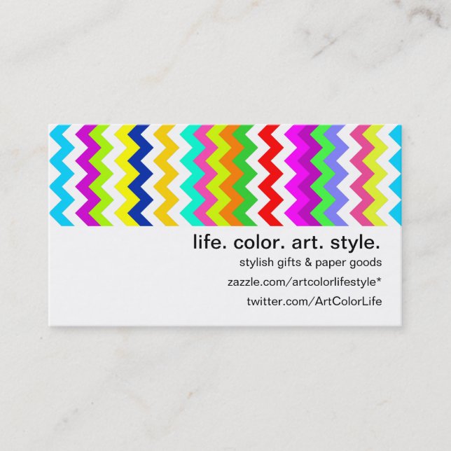 Anything But Grey Chevron Business Card (Front)