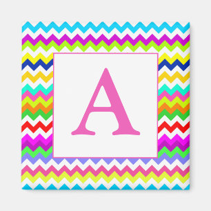 Anything But Grey Chevron Custom Initial Magnet