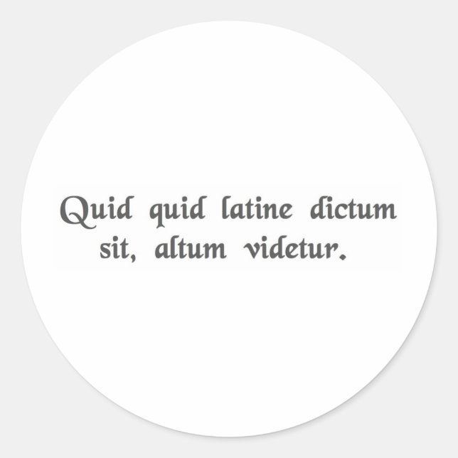 Anything said in Latin sounds profound. Classic Round Sticker (Front)