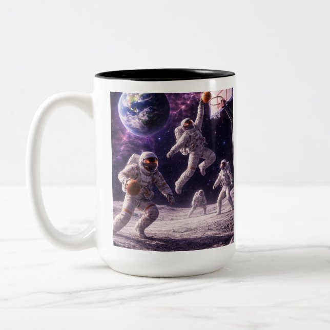 Anytime Anywhere For Basketball Two-Tone Coffee Mug (Left)