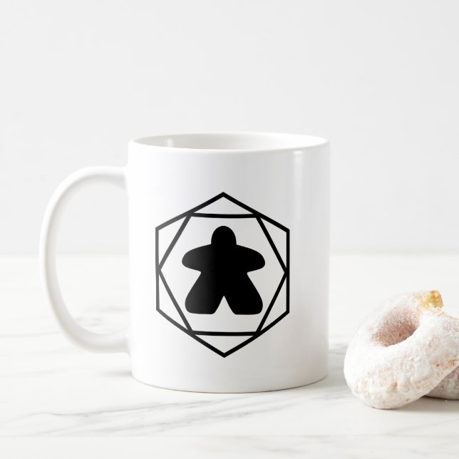 Anytime Meeple Black Art Mug (With Donut)