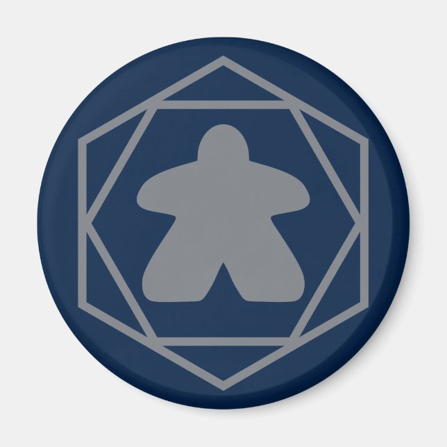 Anytime Meeple Grey Art Magnet (Front)