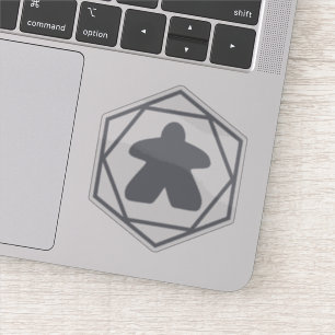 Anytime Meeple Grey Art Vinyl Sticker