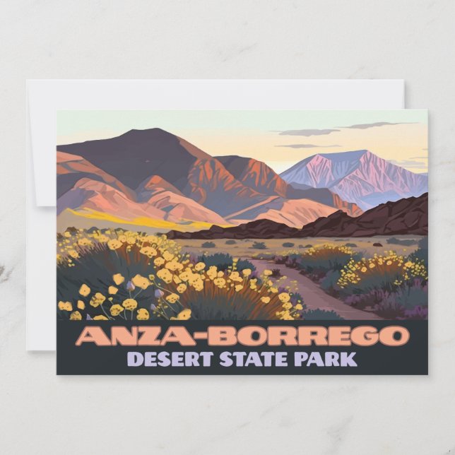 Anza Borrego Desert State Park California Flowers Invitation (Front)