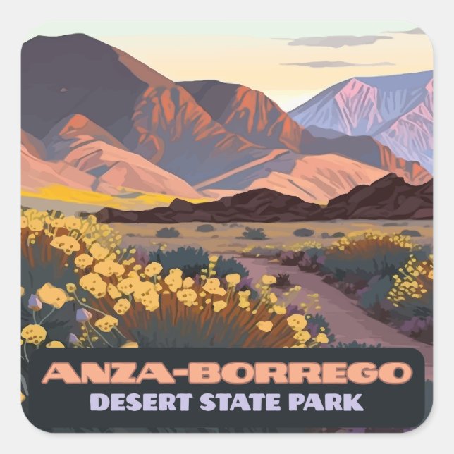 Anza Borrego Desert State Park California  Square Sticker (Front)