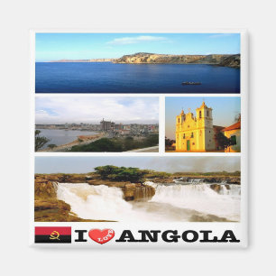 AO - Angola - Angola - I Love - Collage Magnet