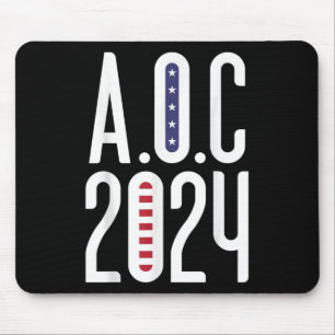 Aoc 2024 - Alexandria Ocasio-cortez American Flag Mouse Mat