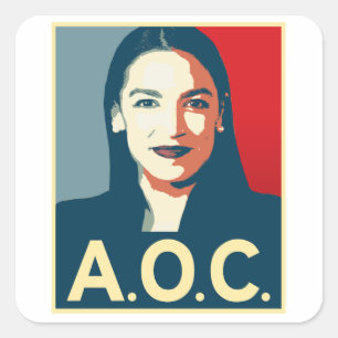 AOC 2024 Propaganda Square Sticker