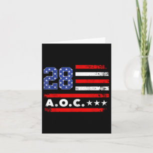 Aoc 2028 A.o.c. 2028 For President American Flag Card
