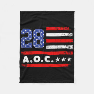 Aoc 2028 A.o.c. 2028 For President American Flag Fleece Blanket