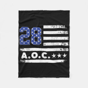 Aoc 2028 A.o.c. 2028 For President American Flag Fleece Blanket