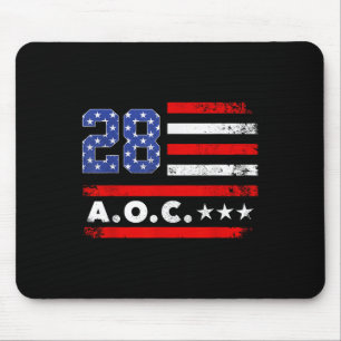 Aoc 2028 A.o.c. 2028 For President American Flag Mouse Mat