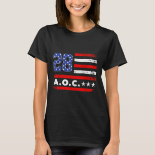 Aoc 2028 A.o.c. 2028 For President American Flag T-Shirt