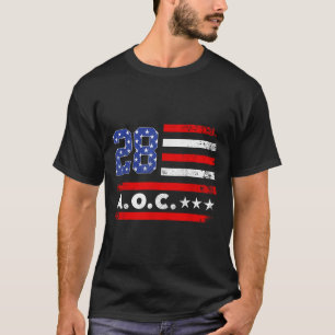 Aoc 2028 A.o.c. 2028 For President American Flag T-Shirt