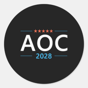 Aoc 2028 Alexandria Ocasio-cortez For President De Classic Round Sticker