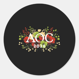 Aoc 2028 Floral For Women Men Classic Round Sticker