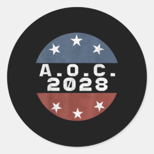 Aoc 2028 For President Alexandria Ocascio-cortez F Classic Round Sticker