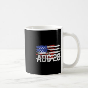 Aoc 2028 President Distressed Us Flag Long Sleeve Coffee Mug