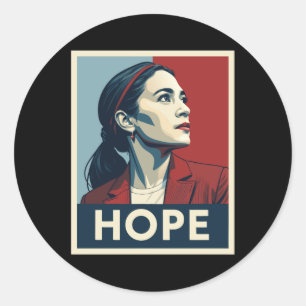 Aoc Alexandria Ocasio Cortez 2028 For President -  Classic Round Sticker