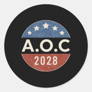 Aoc Alexandria Ocasio Cortez 2028 For President El Classic Round Sticker