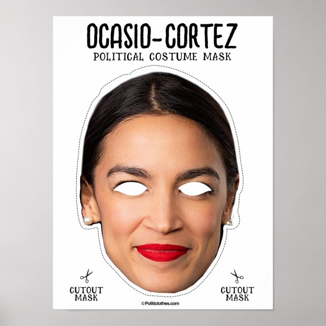 AOC Alexandria Ocasio-Cortez Costume Mask Poster (Front)