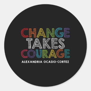 Aoc Alexandria Ocasio Cortez Feminist Political Qu Classic Round Sticker