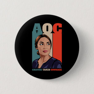 Aoc Alexandria Ocasio-cortez First Female Presiden 6 Cm Round Badge