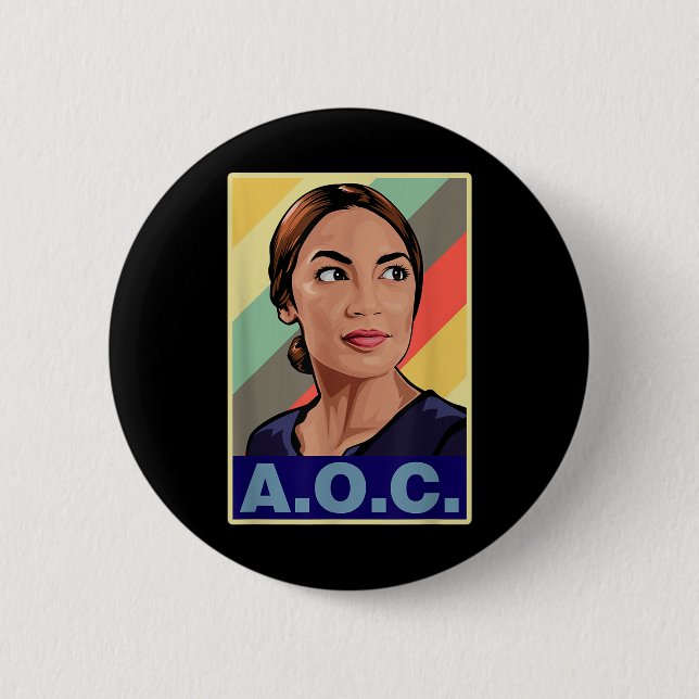 Aoc Alexandria Ocasio-cortez First Female Presiden 6 Cm Round Badge (Front)