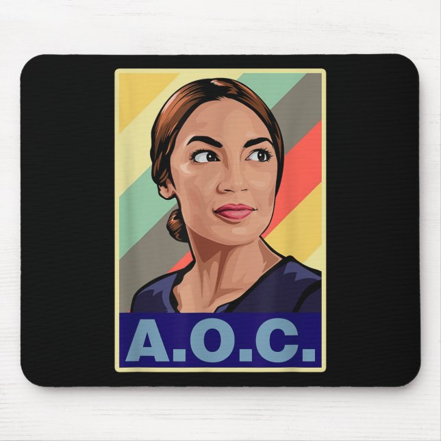 Aoc Alexandria Ocasio-cortez First Female Presiden Mouse Mat (Front)