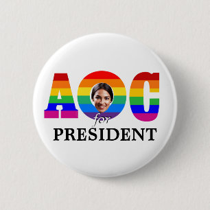 AOC for President 6 Cm Round Badge