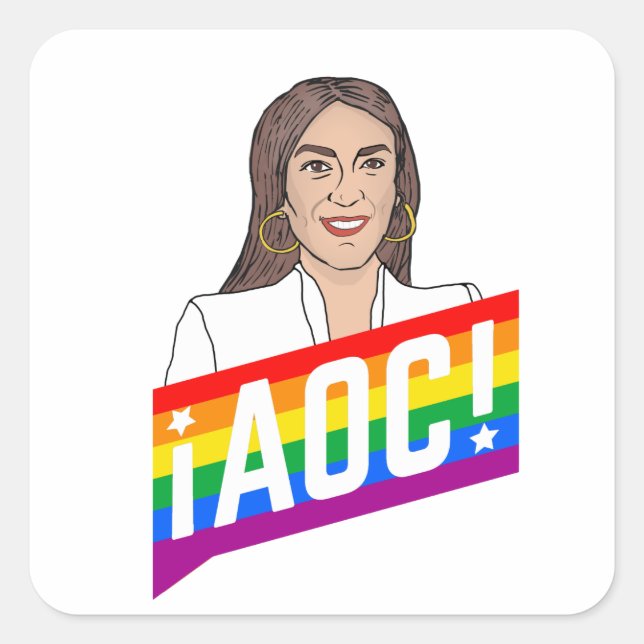 AOC LGBT PRIDE SQUARE STICKER (Front)