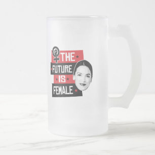 AOC The Future is Female Frosted Glass Beer Mug